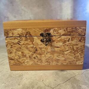 Grey Fox Handcrafted Laminated OSB/Cedar Wooden Treasure Chest Trinket Stash Box